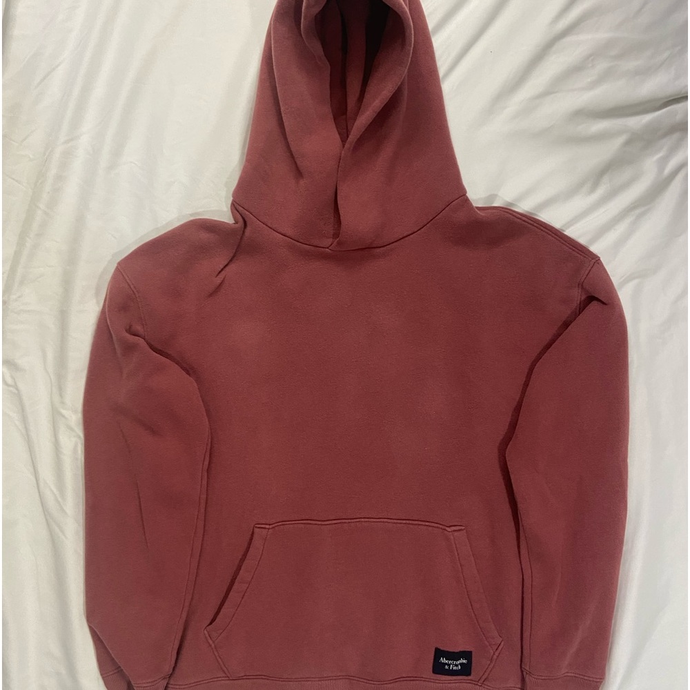 Abercrombie & Fitch Hoodie Pink/Red Hoodie Essentials Relaxed Fit Size Small